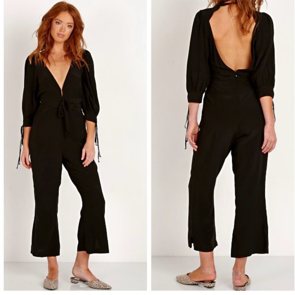 NEW For Love & Lemons Georgi Jumpsuit Noir Black